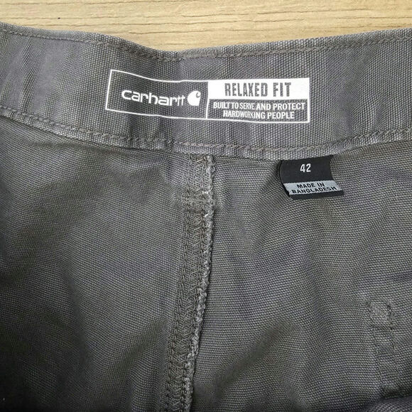 Carhartt Rugged Flex Relaxed Fit Grey Canvas Work Shorts BS2514 Normcore Gorp 42 - Picture 4 of 7
